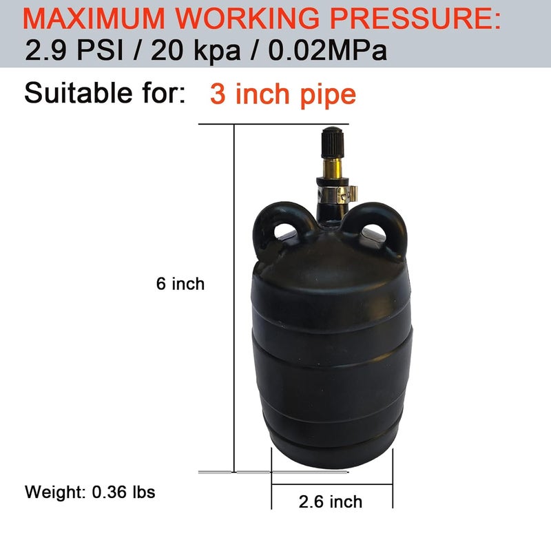 ROLING Inflatable Pipe Plug Balloon Plug,Pipe Pressure Test Plug,Plumbing Test Ball,Sewer Test Plug. (3 inch) - Image 3